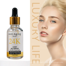OEM ODM factory skincare beauty 24k gold collagen face whitening hydrating 24K gold serum for skin